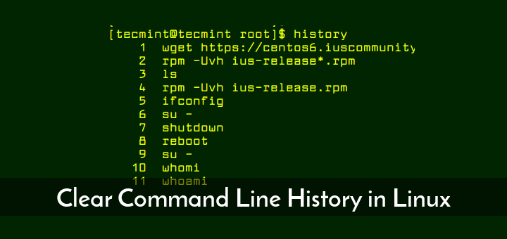 Clear Terminal history from Linux, macOS, and Git on Windows